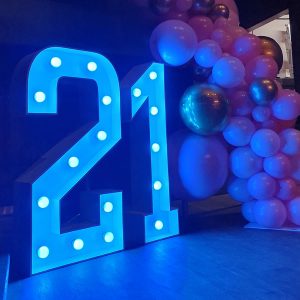 21 light up letters blue