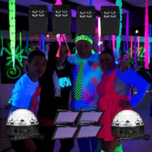 UV party with disco lights