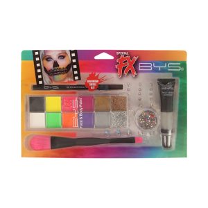 Neon Rainbow Skull Festival Makeup Starter Kit